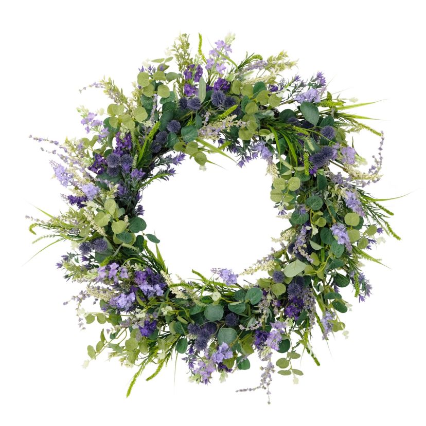Artificial Eucalyptus Floral Spring Door Wreath