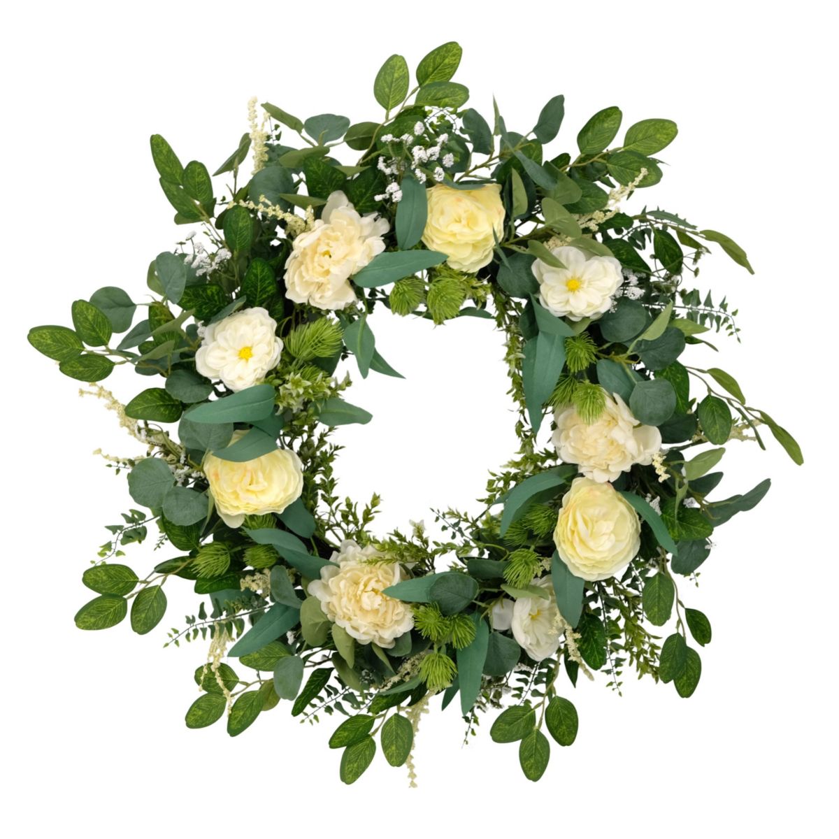 Artificial Eucalyptus Floral Spring Door Wreath