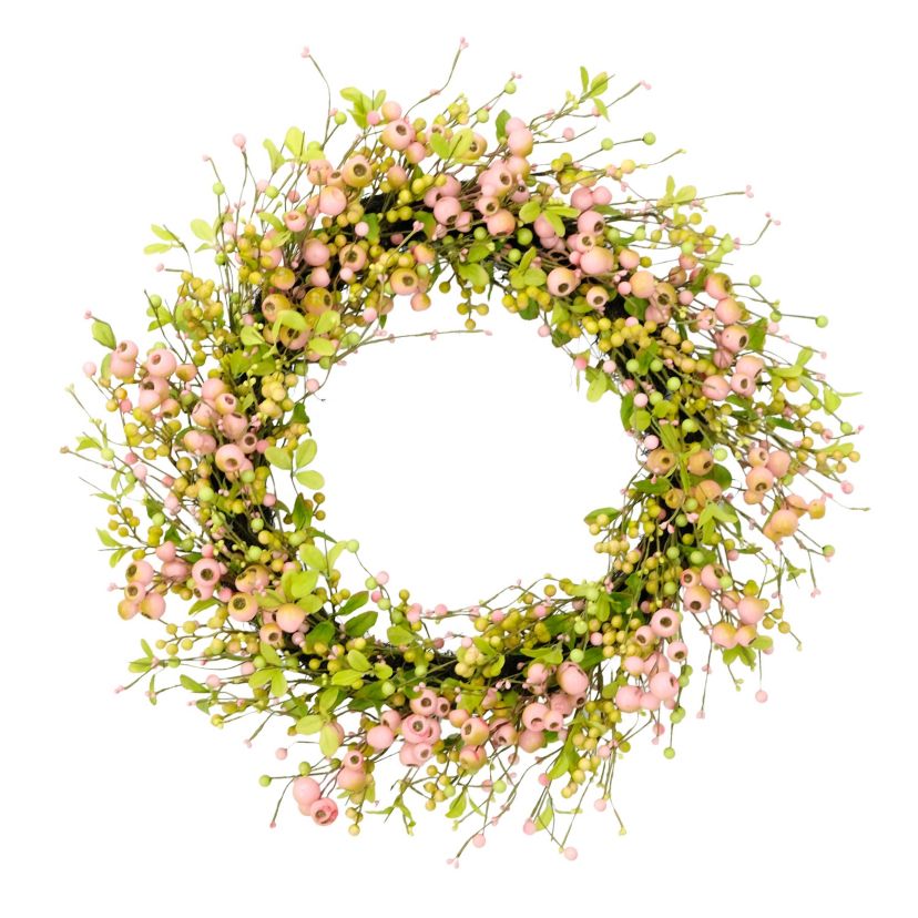 Artificial Blossoming Poppy Floral Spring Door Wreath