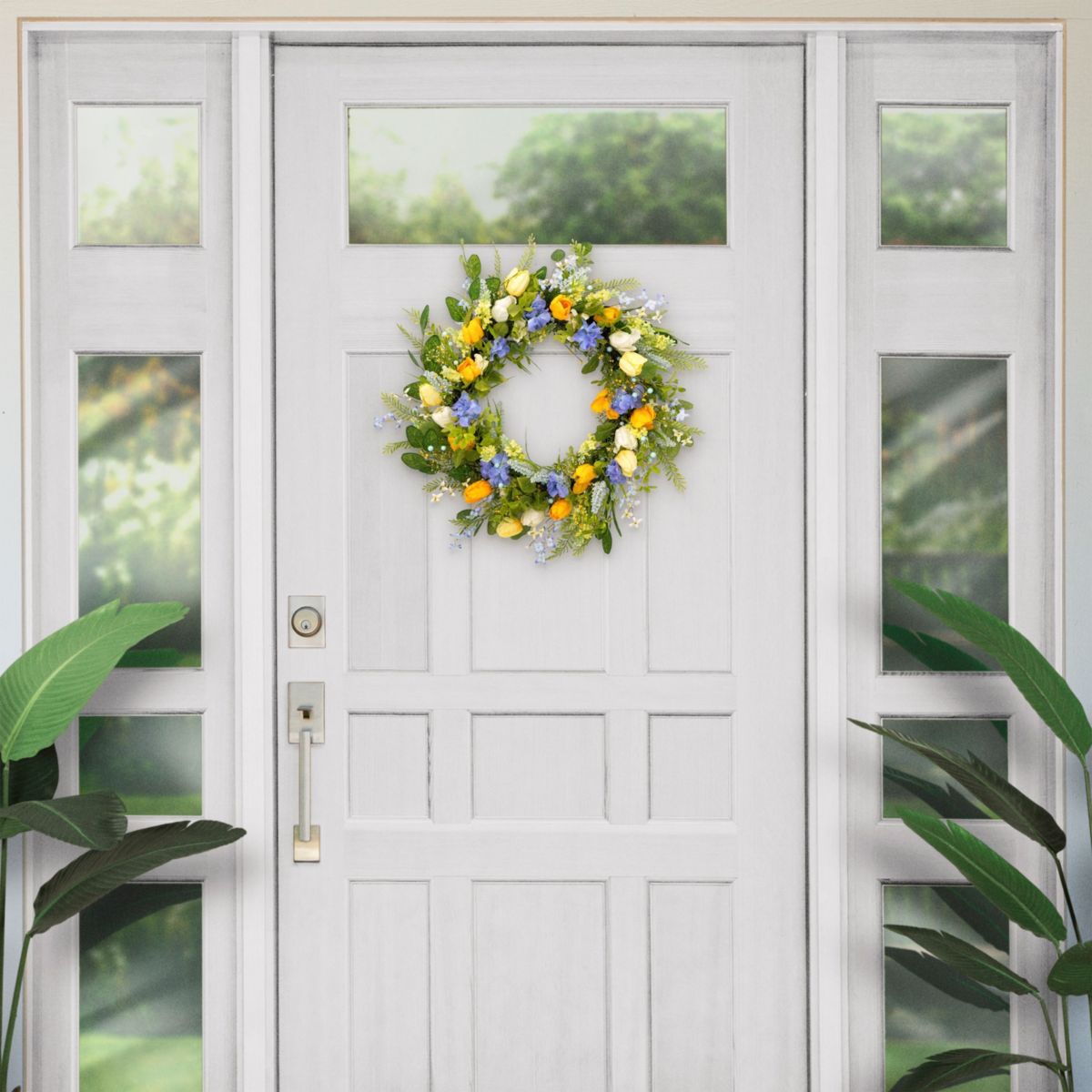 Artificial Tulip Floral Spring Door Wreath