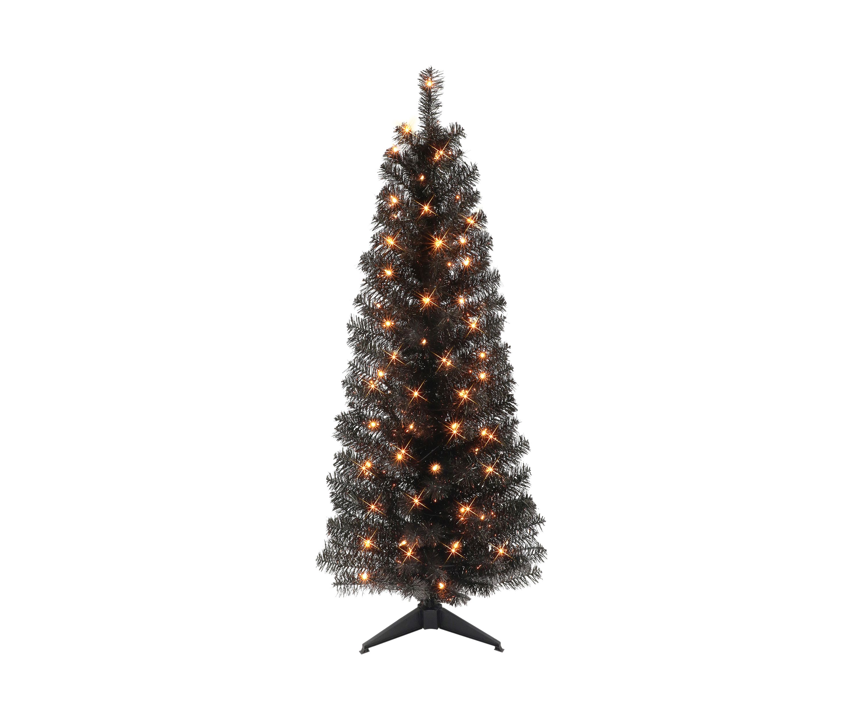 ft Pre-lit Black Tinsel Tree