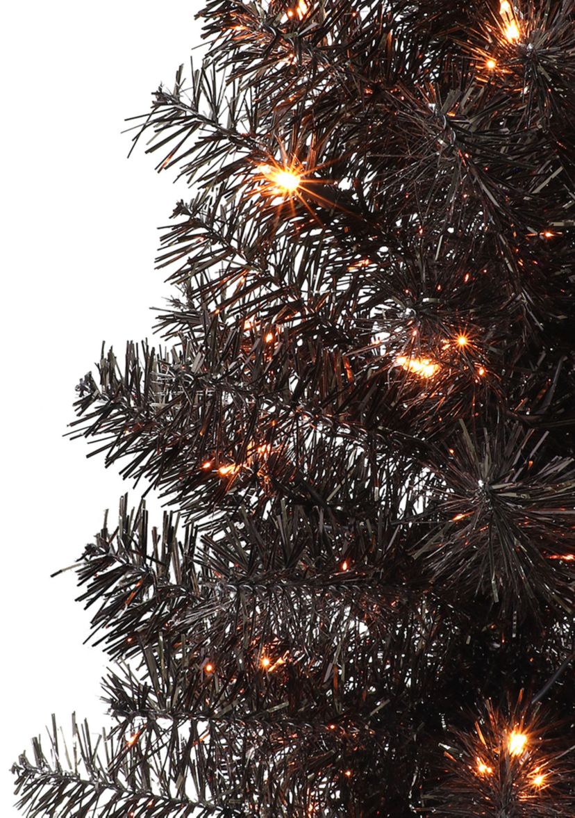 ft Pre-lit Black Tinsel Tree