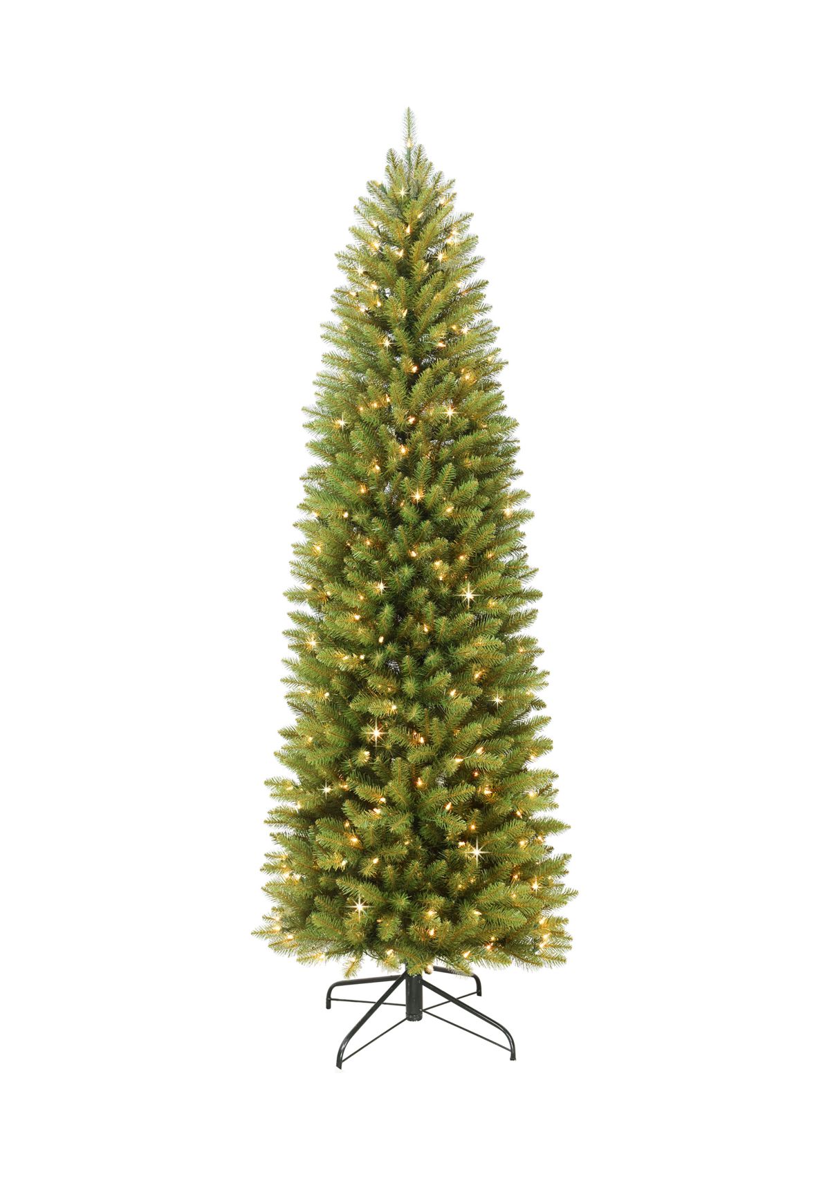 10 ft Pre-Lit Pencil Franklin Fir Pencil Artificial Christmas Tree with 650 UL-Listed Clear Lights