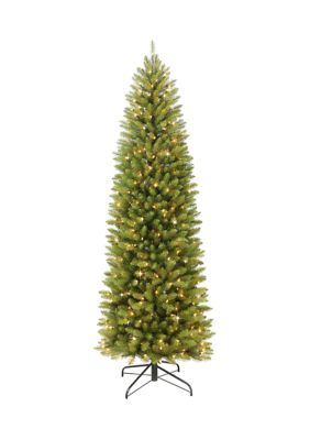 Puleo International 7.5 ft. Pre-Lit Franklin Fir Pencil Tree Artificial Christmas Tree with 350 Clear UL-Listed Lights