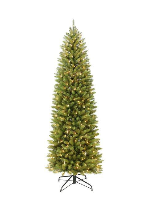 7.5 Foot Pre Lit  Franklin Fir Pencil Tree Artificial Christmas Tree with 350 Clear UL Listed Lights