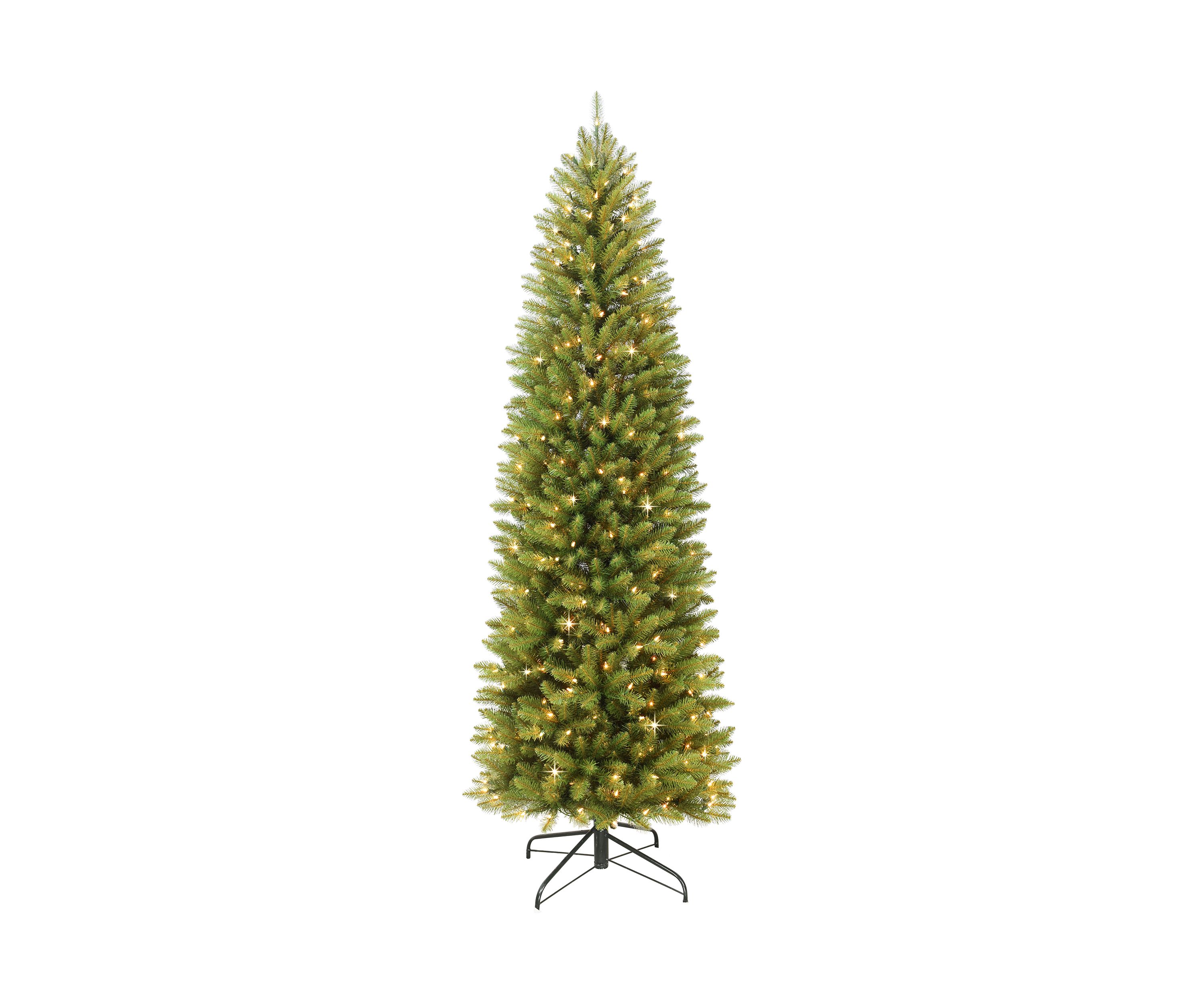 7.5 ft. Pre-Lit  Franklin Fir Pencil Tree Artificial Christmas Tree with 350 Clear UL-Listed Lights