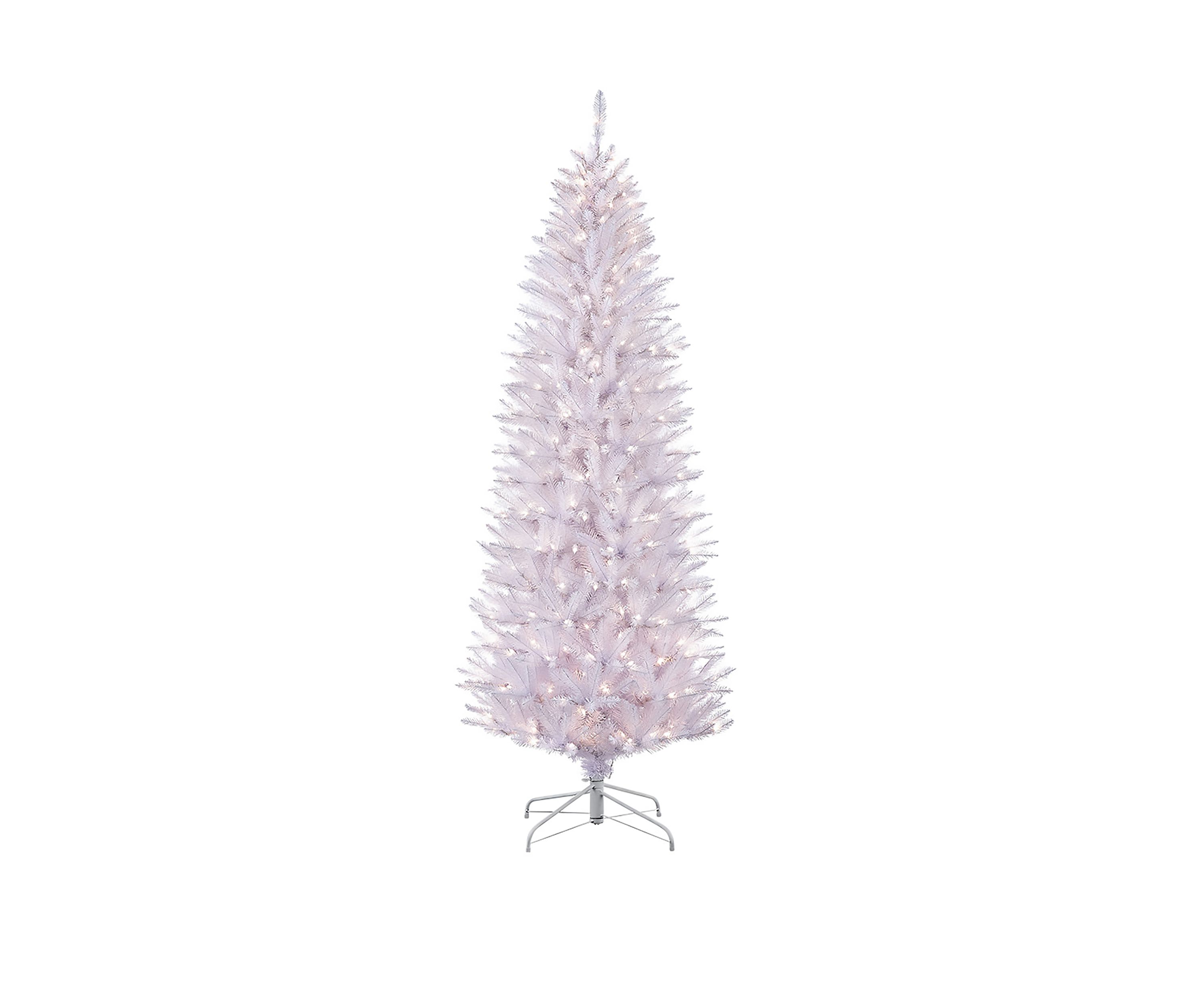 4.5 ft Pre-Lit White Pencil Franklin Fir Artificial Christmas Tree with 150 UL-Listed Lights
