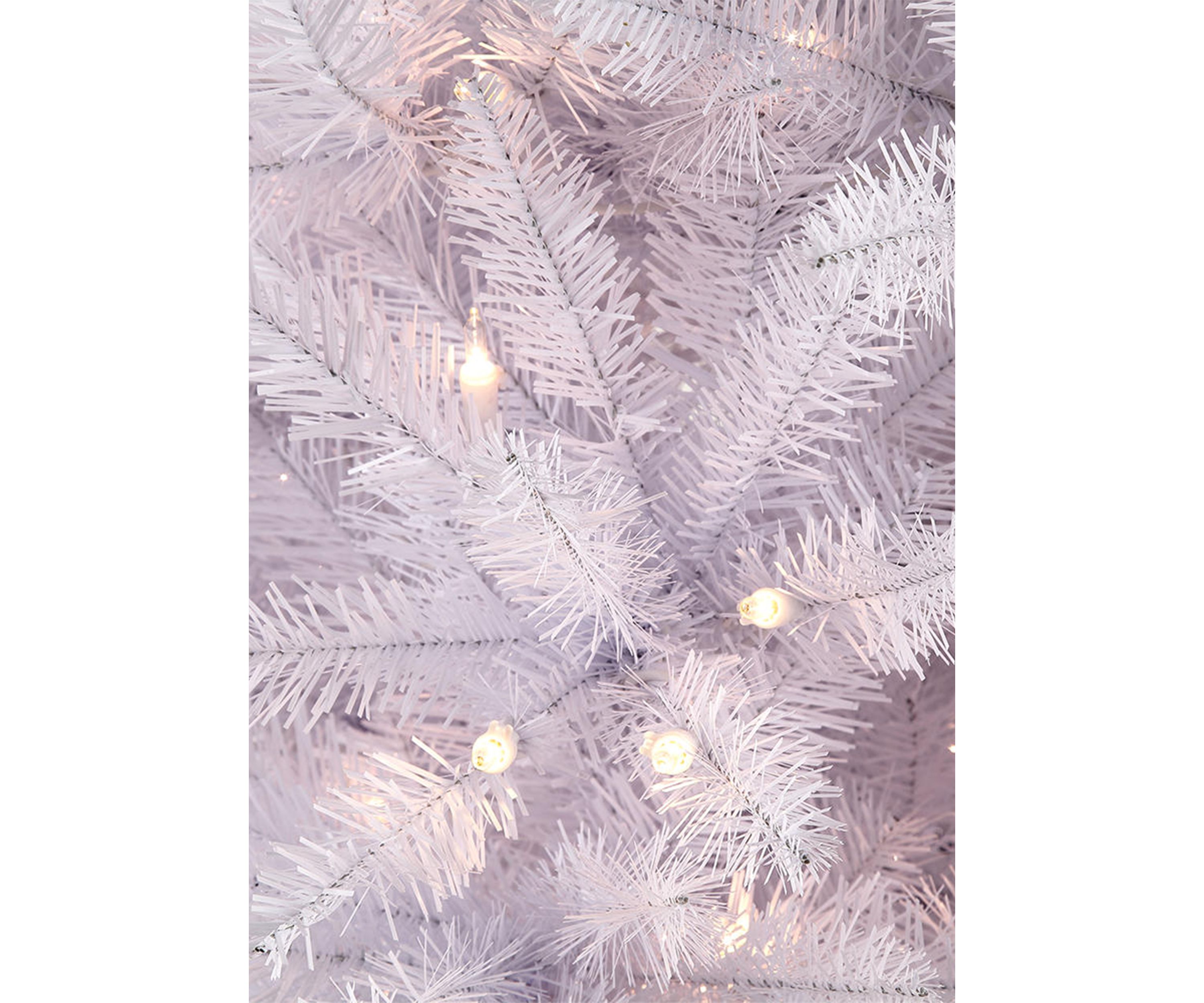 7.5 ft Pre-Lit White Pencil Franklin Fir Artificial Christmas Tree with 350 UL-Listed Clear Lights