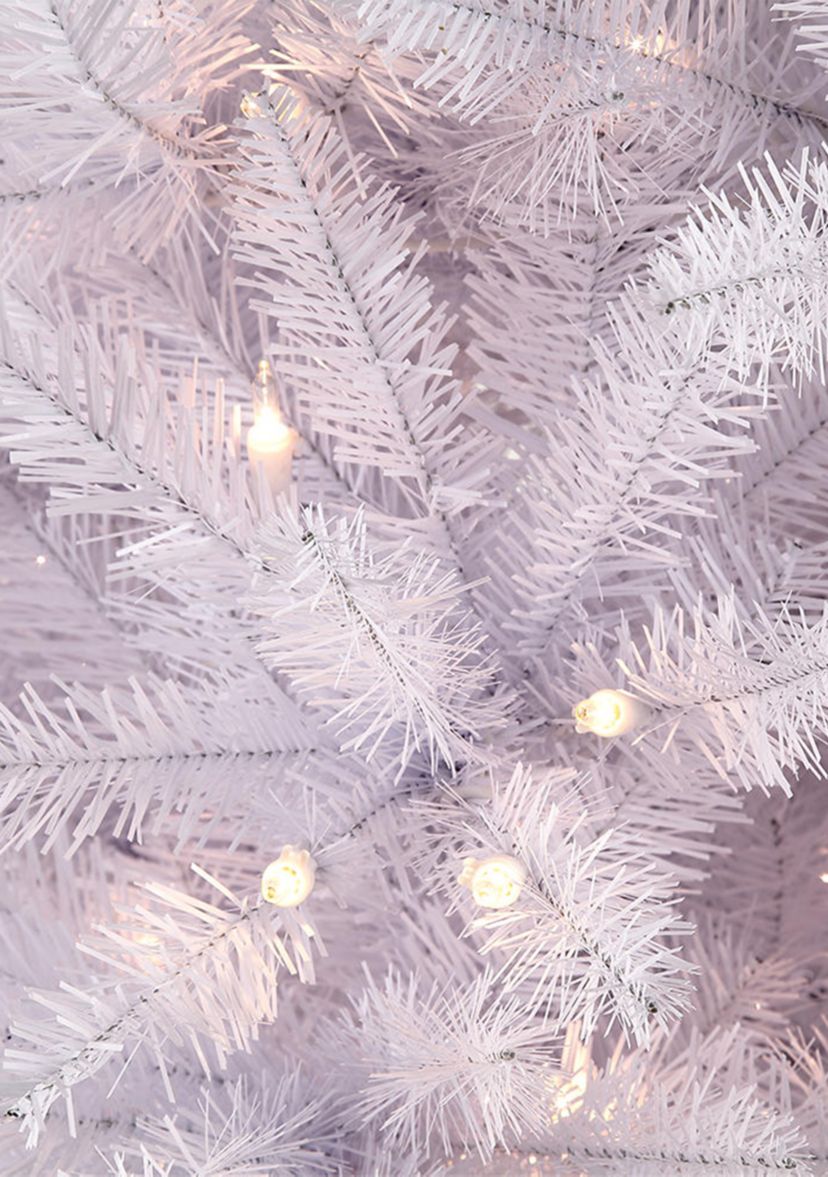 7.5 ft Pre-Lit White Pencil Franklin Fir Artificial Christmas Tree with 350 UL-Listed Clear Lights