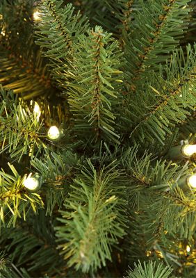 Puleo International 7.5 ft. Pre-Lit Slim Franklin Fir Artificial