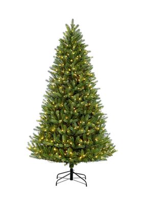 Puleo International 9 ft Pre-Lit Green Mountain Fir Artificial Christmas Tree with 1000 UL-Listed Clear Lights, 9 Foot