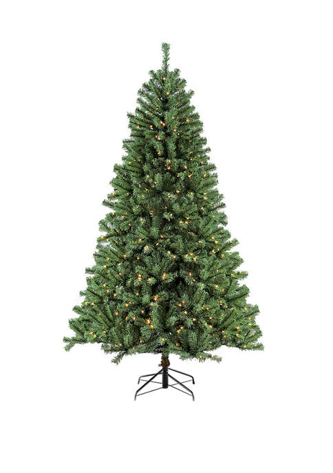 7.5 Foot Pre Lit  Noble Fir Artificial Christmas Tree with 500 Clear UL Listed Lights and 1354 Tips