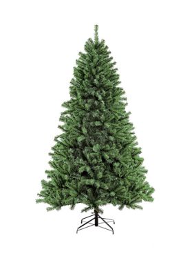 Puleo International 7.5 ft. Unlit Noble Fir Artificial Unlit Christmas Tree, Green, 7.5 Foot