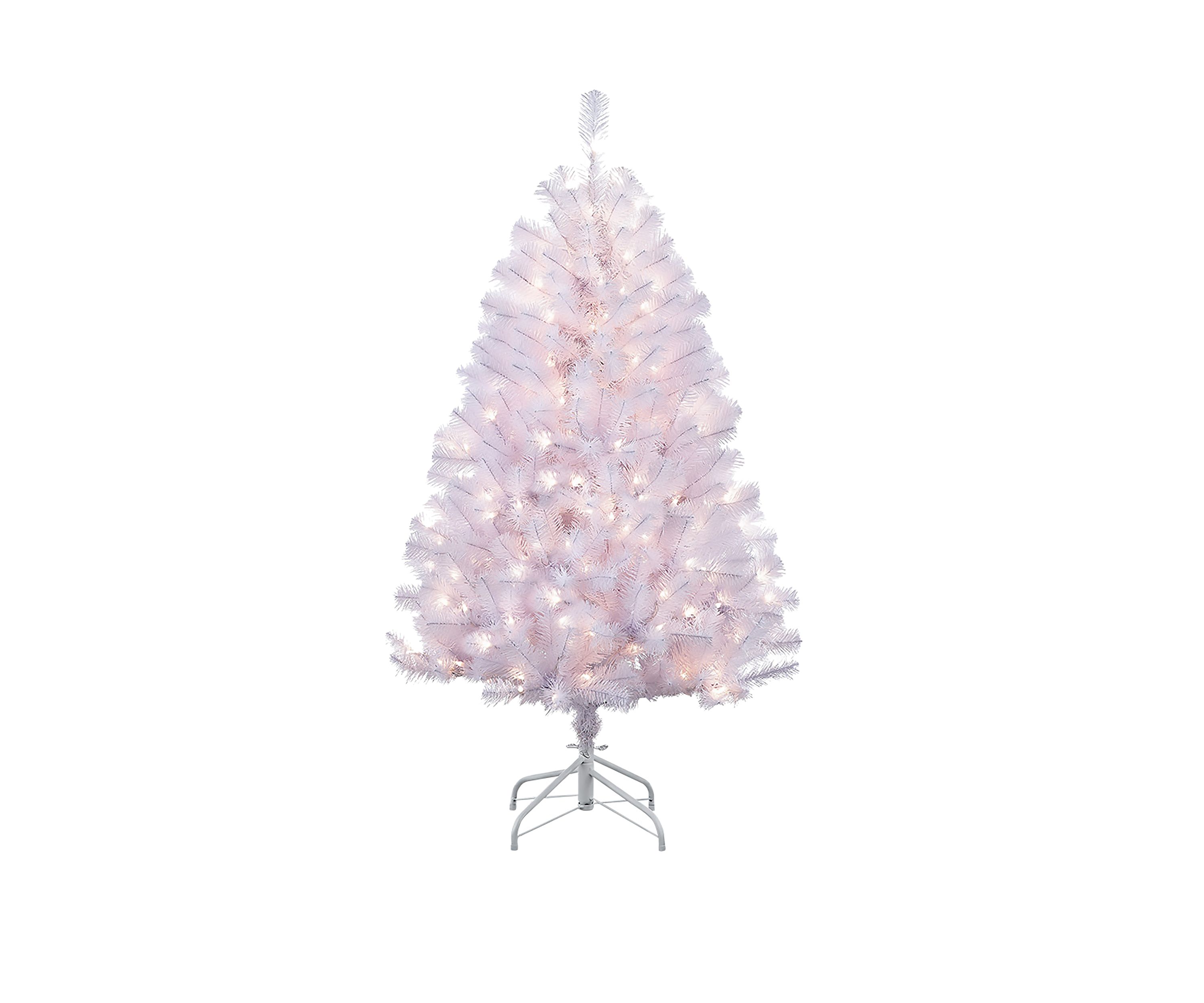 4.5 ft. Pre-Lit Shiny White Noble Fir Artificial Christmas Tree with 200 UL-Listed Clear Lights