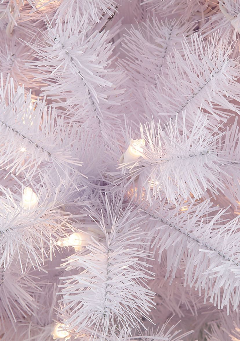 4.5 ft. Pre-Lit Shiny White Noble Fir Artificial Christmas Tree with 200 UL-Listed Clear Lights