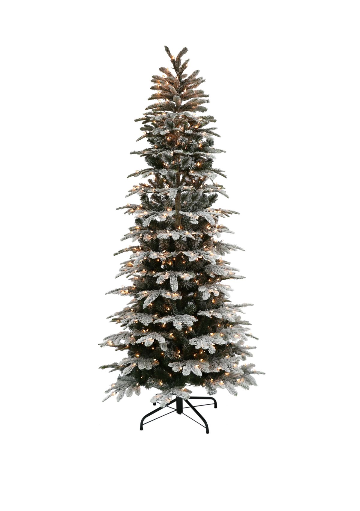 6.5 ft. Pre-Lit Slim Flocked Aspen Fir Artificial Christmas Tree with 450 UL-Listed Clear Lights