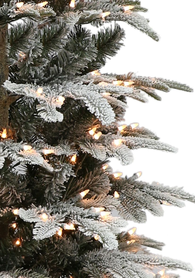 6.5 ft. Pre-Lit Slim Flocked Aspen Fir Artificial Christmas Tree with 450 UL-Listed Clear Lights