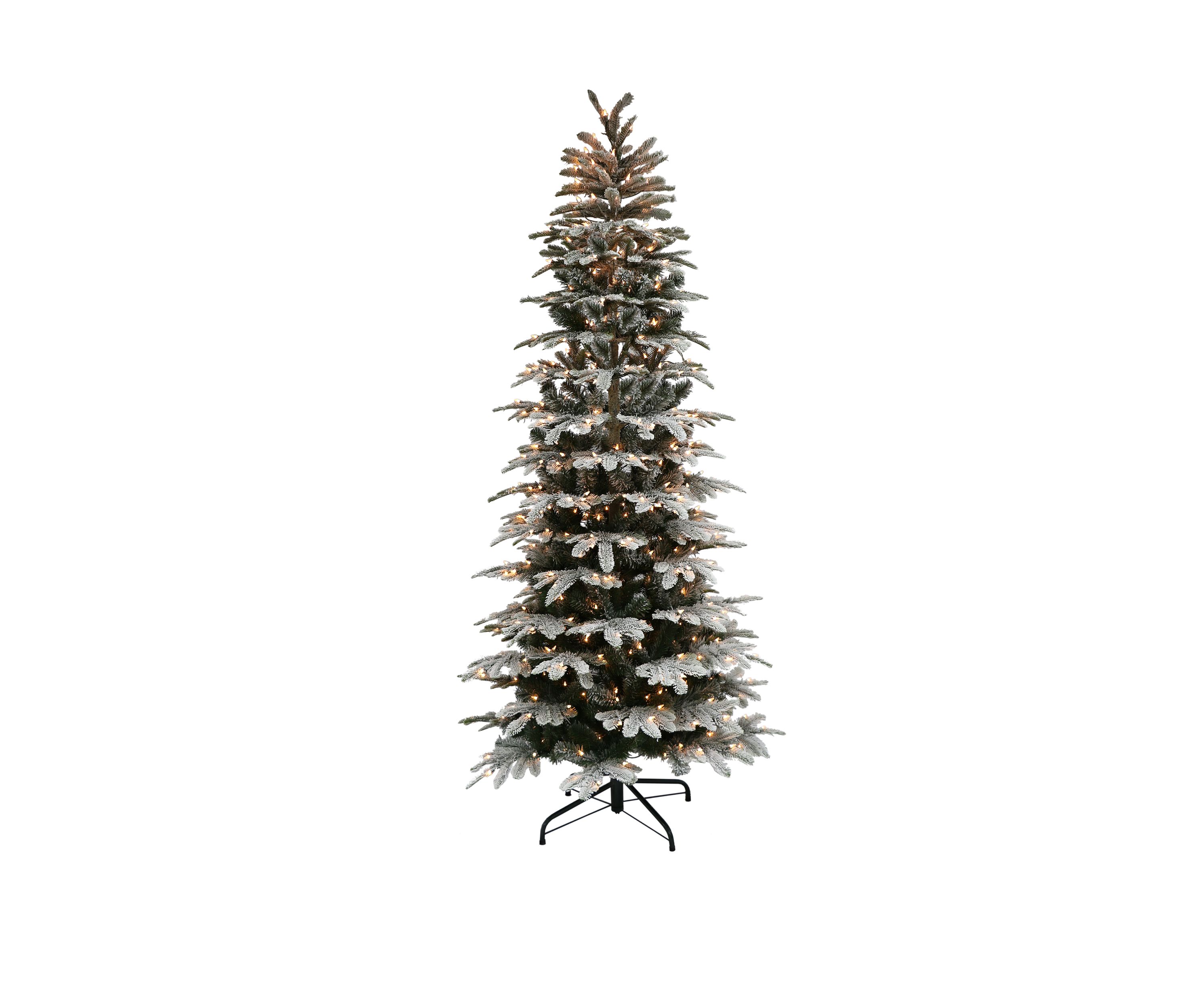 7.5 ft.  Pre-Lit Slim Flocked Aspen Fir Artificial Christmas Tree  with 450 UL Clear Lights