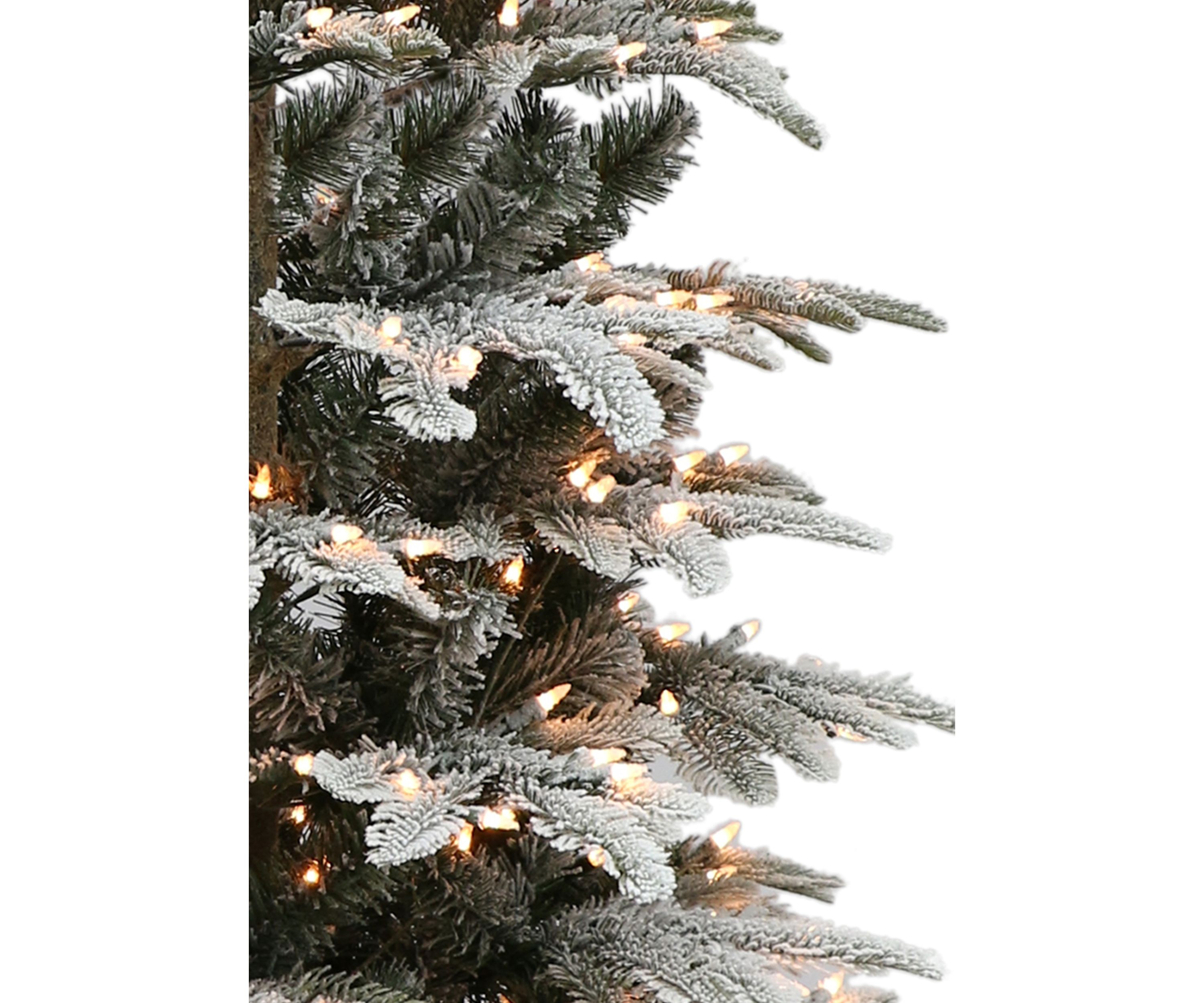 7.5 ft.  Pre-Lit Slim Flocked Aspen Fir Artificial Christmas Tree  with 450 UL Clear Lights