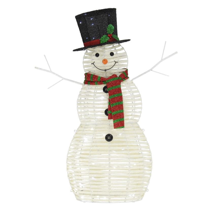 48" Outdoor Pre-Lit Snowman with LED Lights