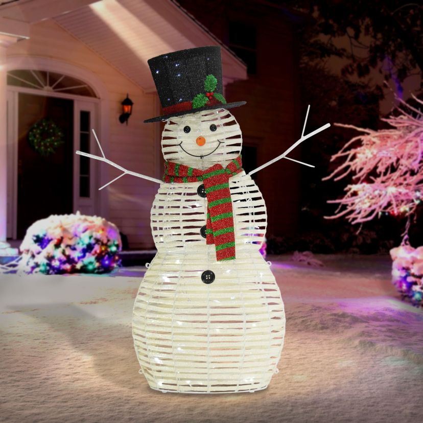 48" Outdoor Pre-Lit Snowman with LED Lights