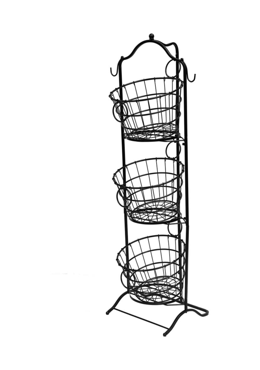 3-Tier Wire Basket with Removable Tilted Baskets