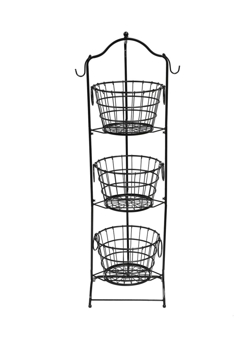 3-Tier Wire Basket with Removable Tilted Baskets