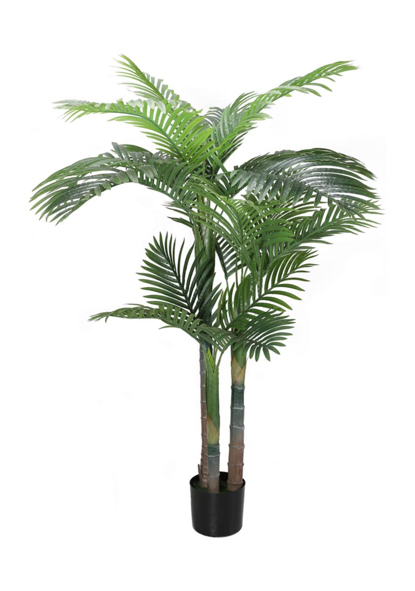 60" Artificial Areca Palm Tree with 18 Leaves with Black Plastic Pot