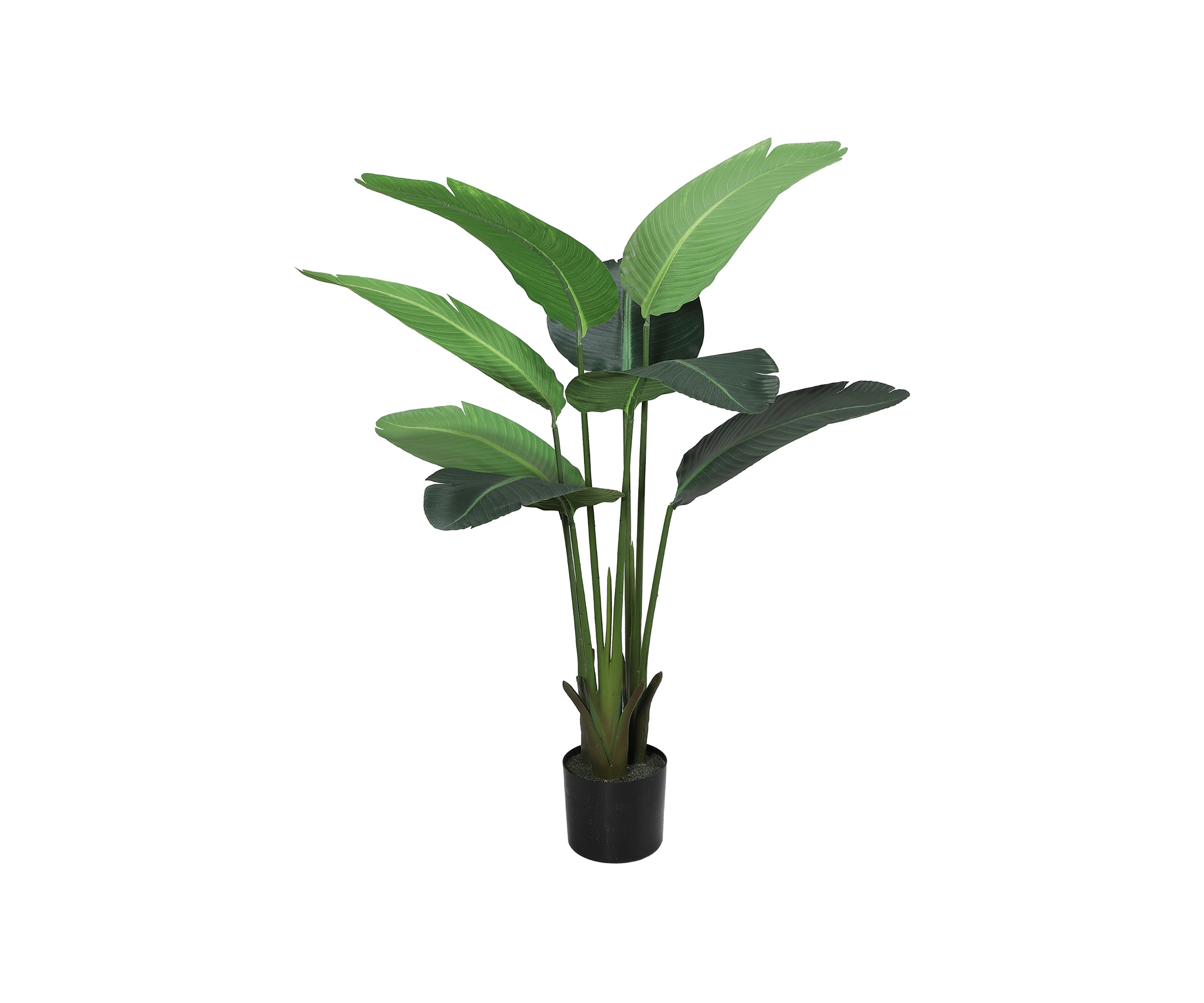 45.5"Artificial Travellers Palm Tree with 8 Leaves In Black Plastic Pot