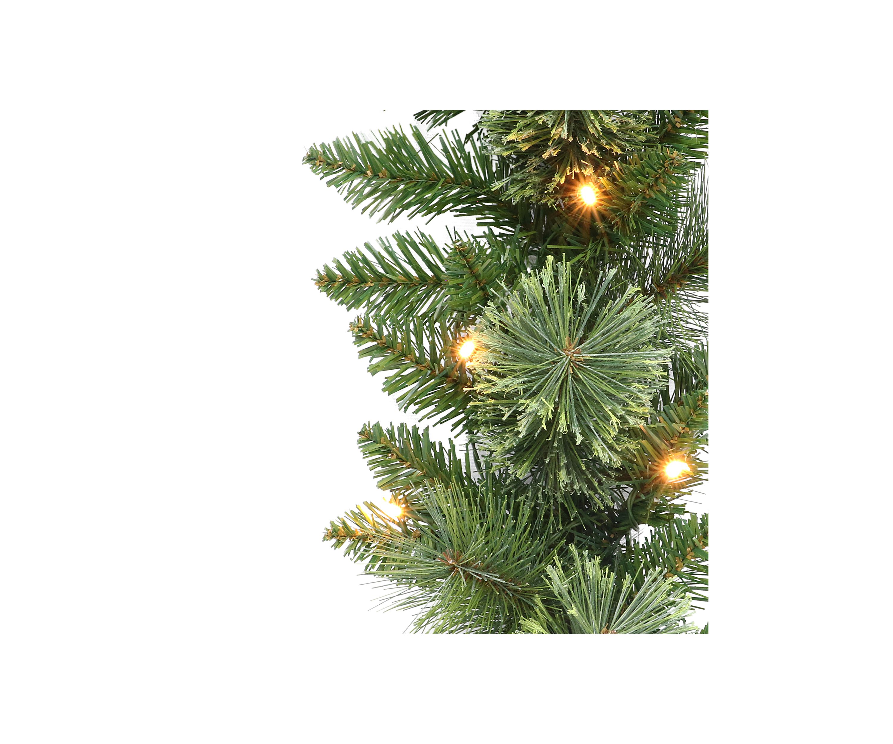 9-foot x 10 Battery-Operated Pre-Lit Garland 160 Tips 50 Warm White LED Lights with Timer