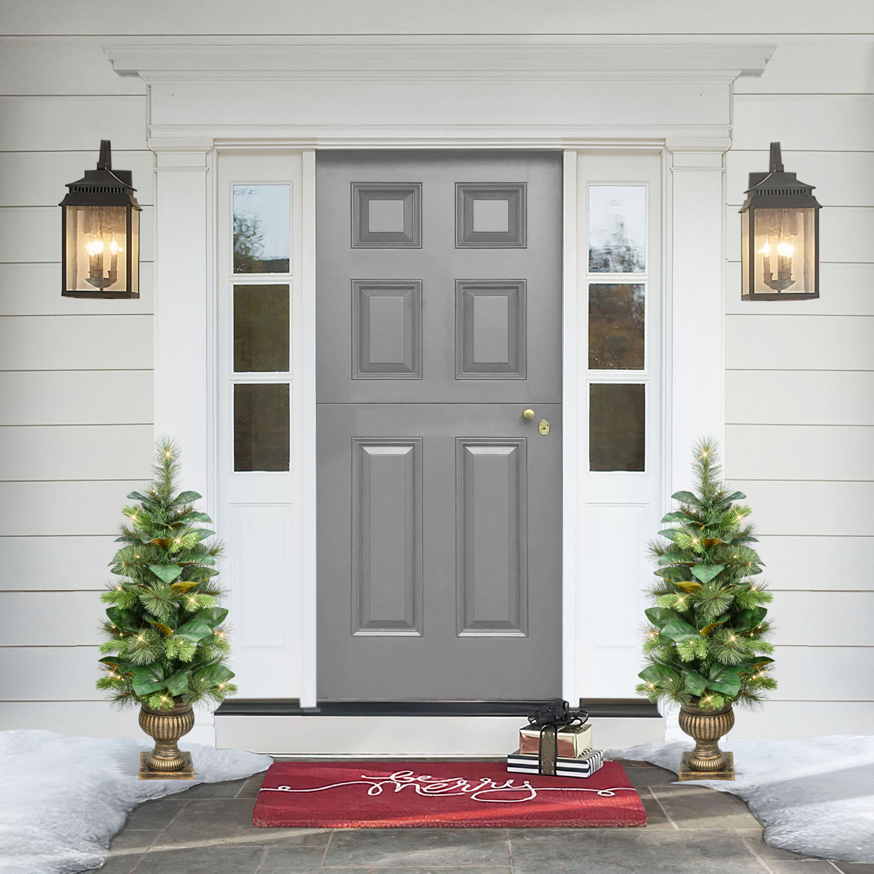 24 in. Pre-lit Magnolia Wreath