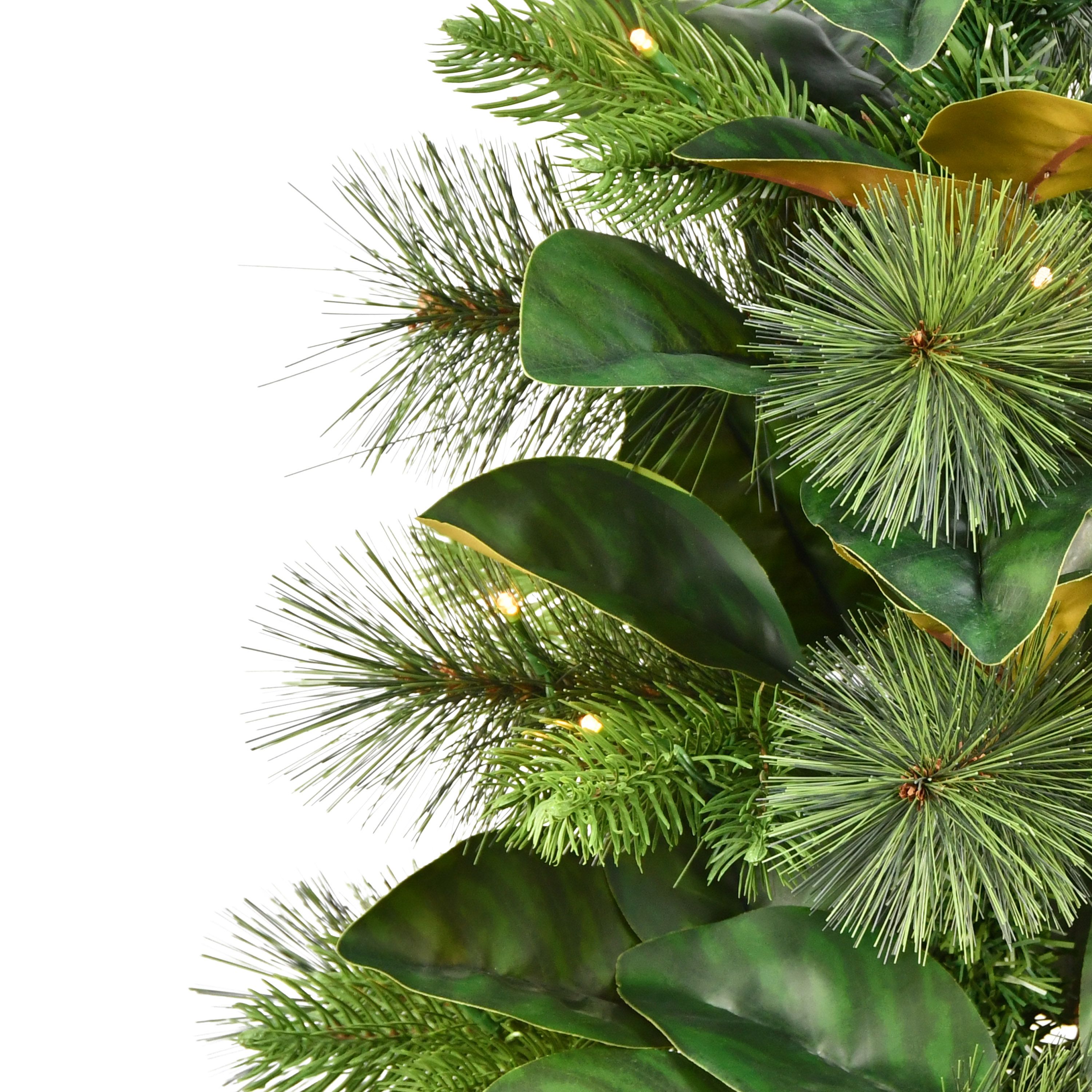 24 in. Pre-lit Magnolia Wreath
