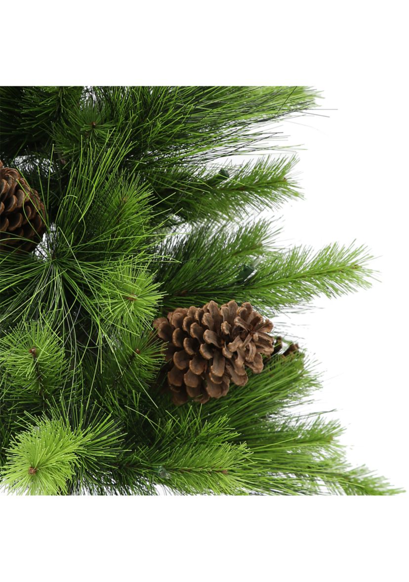 3.5-foot Pre-Lit Potted Artificial Tree 77 Tips 50 Clear Lights with Pine Cones