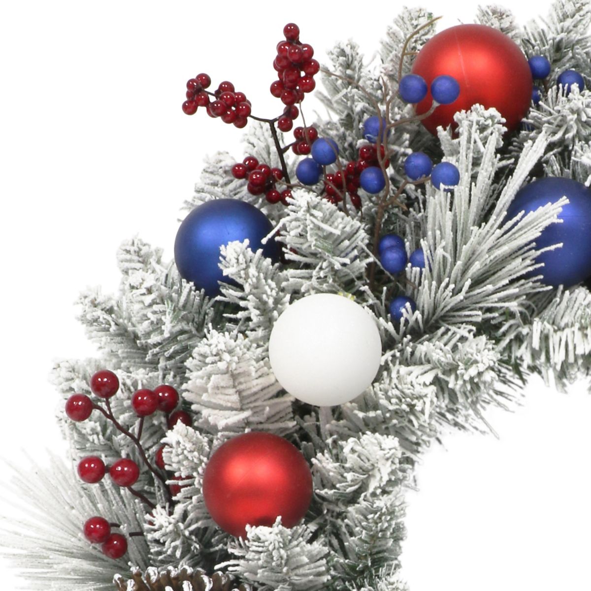 24 in. Adorned Flocked Artificial Wreath