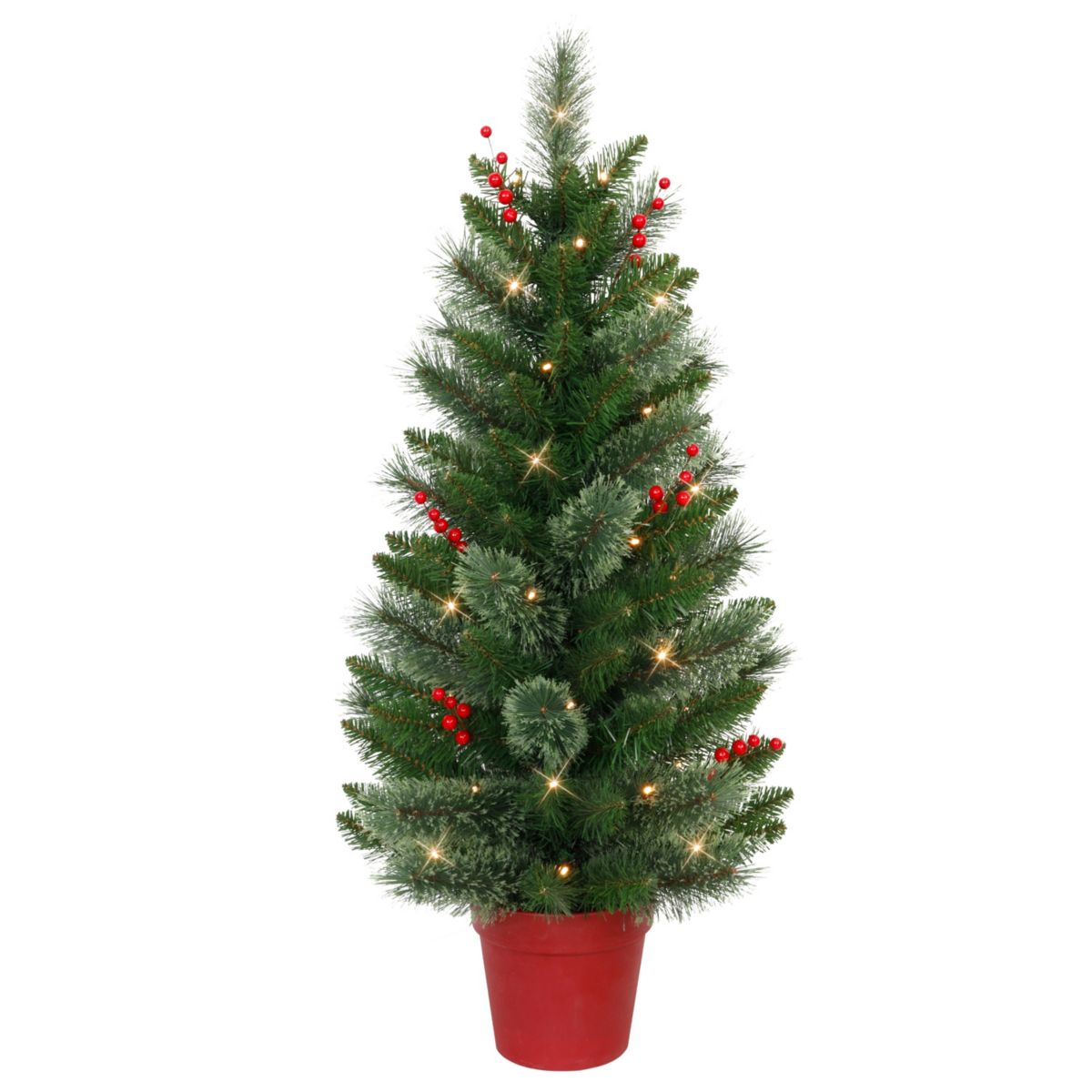 2 3.5 ft. PreLit Artificial Potted Trees
