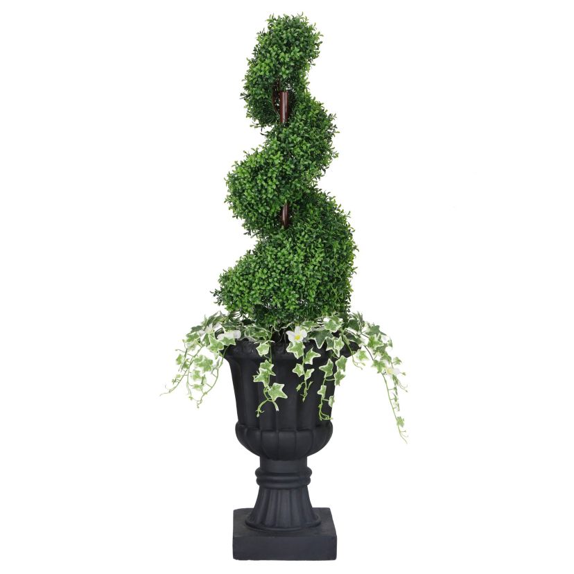 52" Topiary Spiral Boxwood Artificial Tree