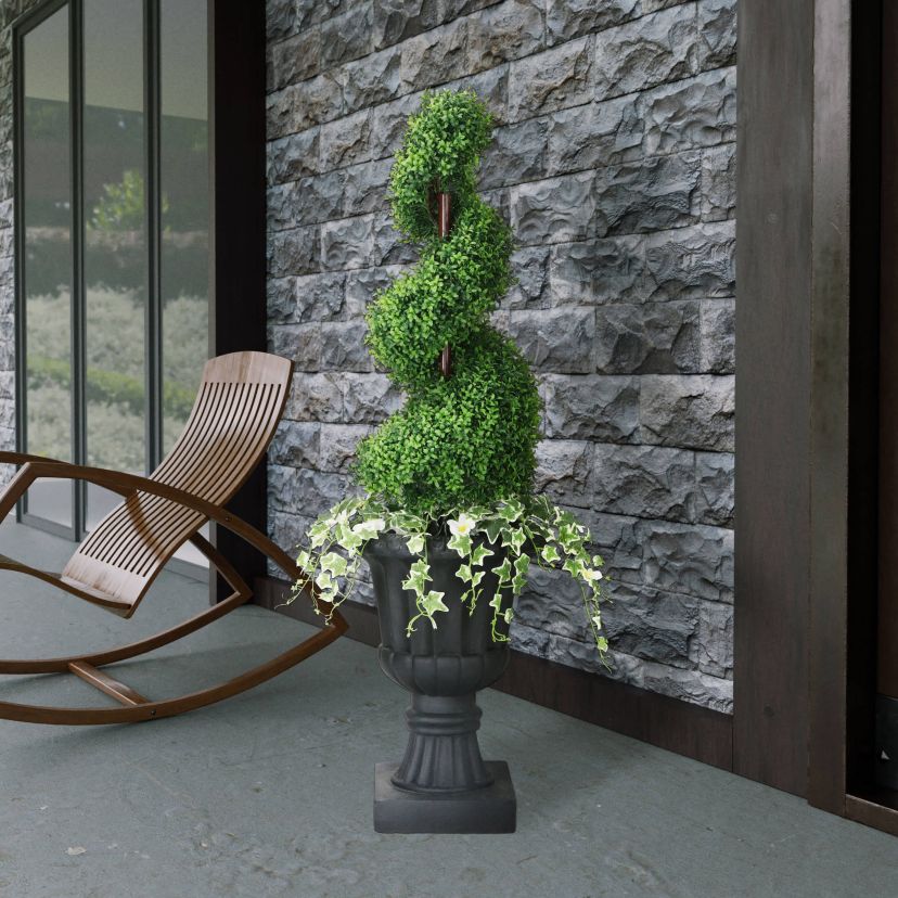 52" Topiary Spiral Boxwood Artificial Tree