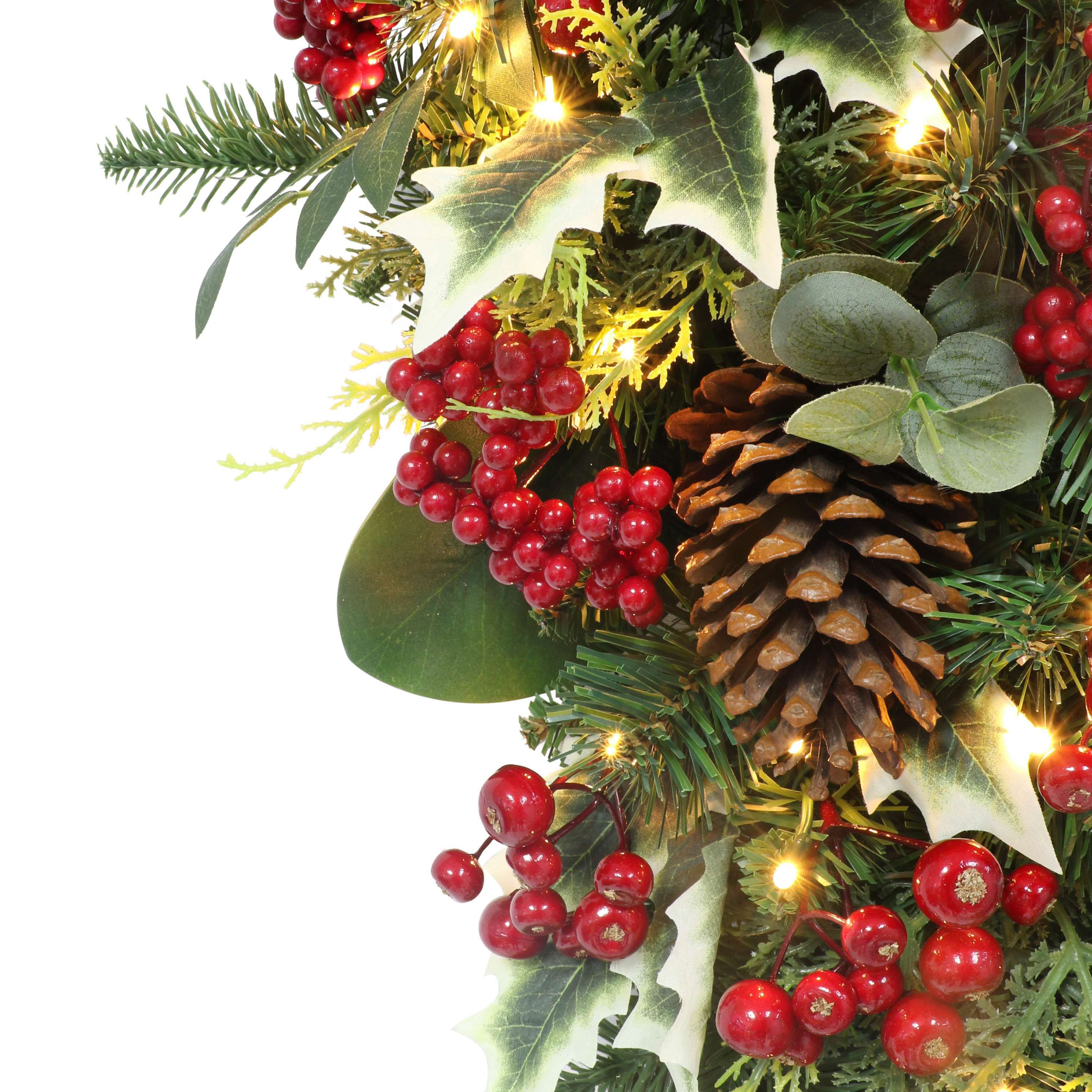 28" Battery-Operated Pre-Lit Decorated Artificial Swag