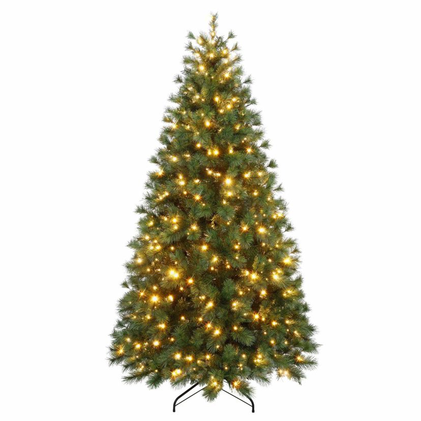 Puleo International 6.5 Pre-Lit Artificial Colorado Pine Christmas Tree with 300 Dual Function LED Lights