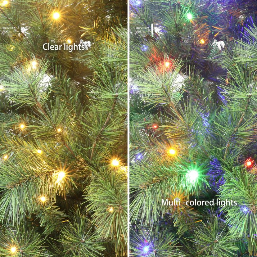Puleo International 6.5 Pre-Lit Artificial Colorado Pine Christmas Tree with 300 Dual Function LED Lights
