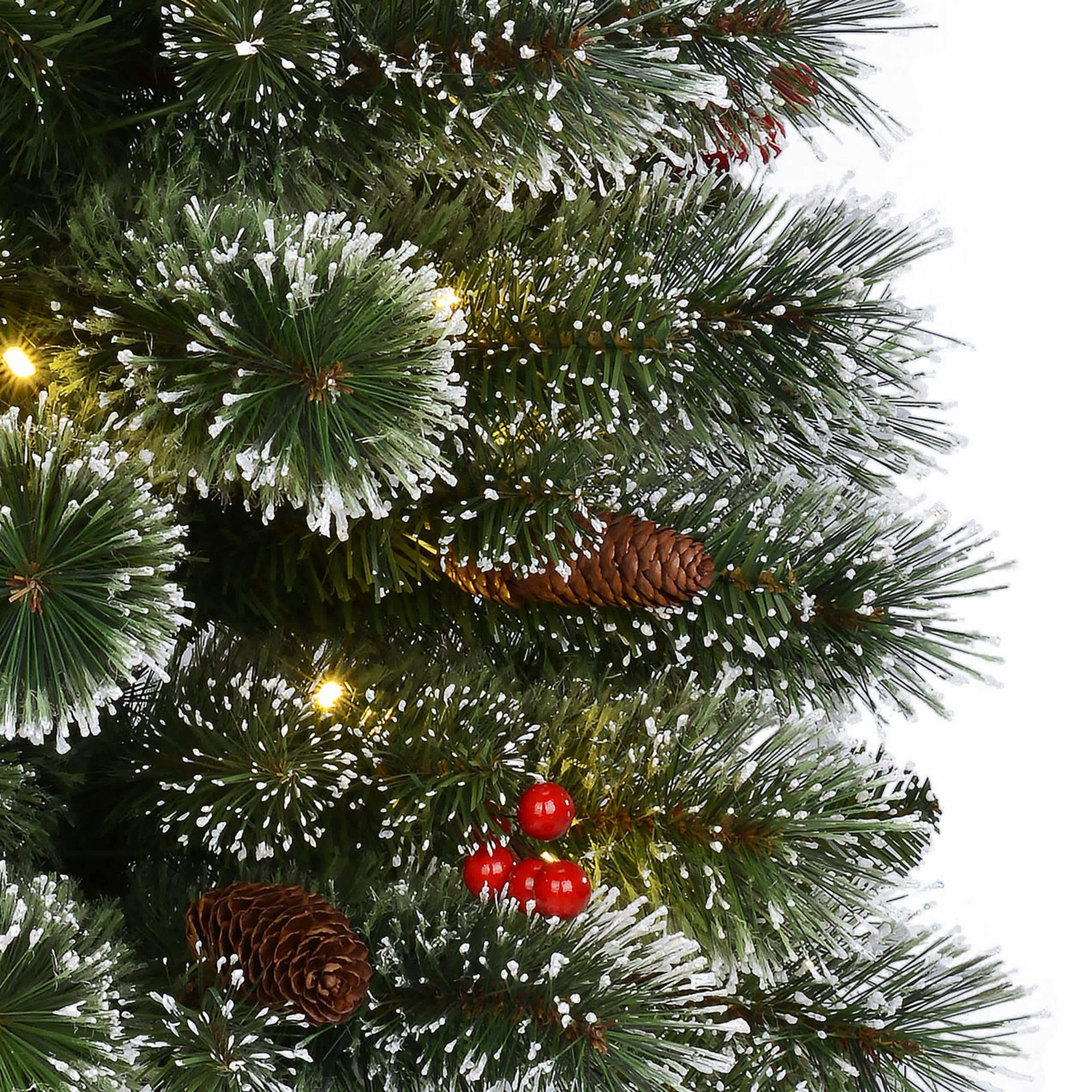 Puleo International 4.5 Pre-Lit Potted Pine Artificial Christmas Tree