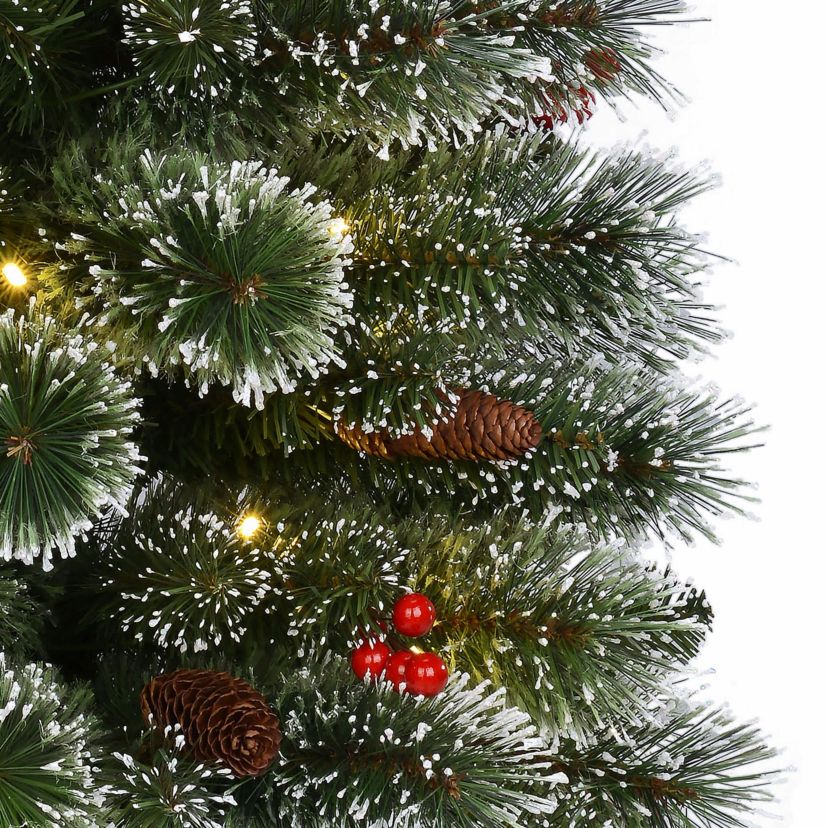 Puleo International 4.5 Pre-Lit Potted Pine Artificial Christmas Tree