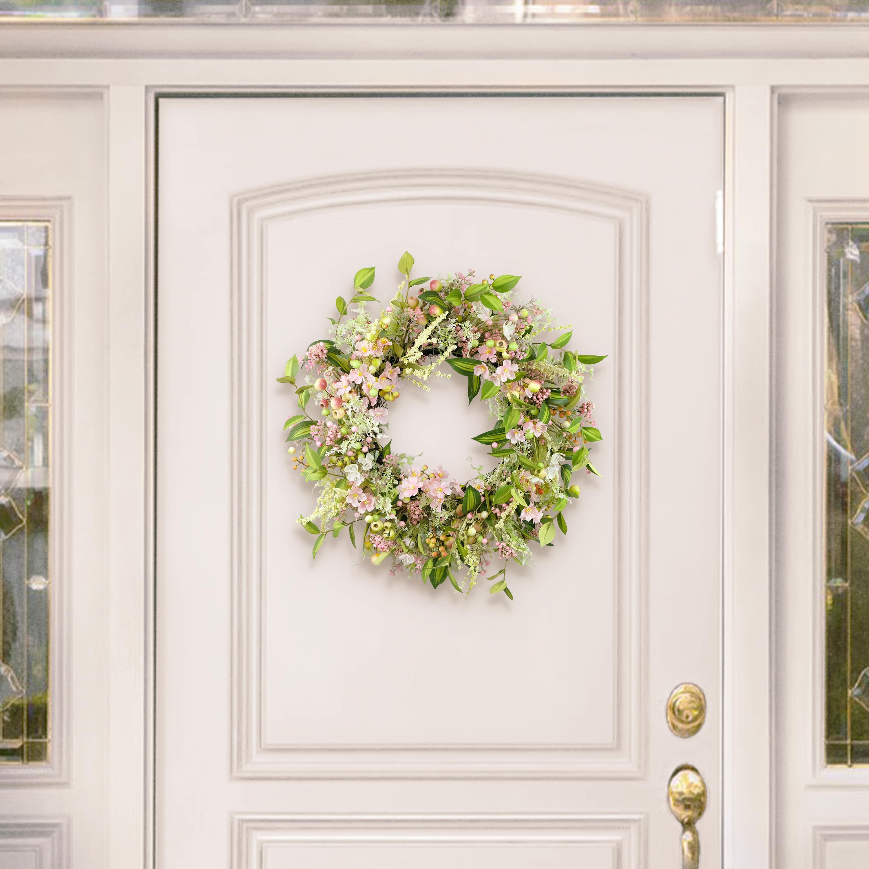 Puleo International 26-inch Artificial Dogwood Floral Spring Wreath