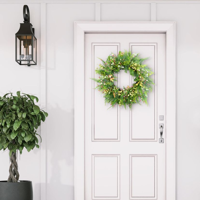 Puleo International 26-inch Artificial Fern and Berry Spring Wreath