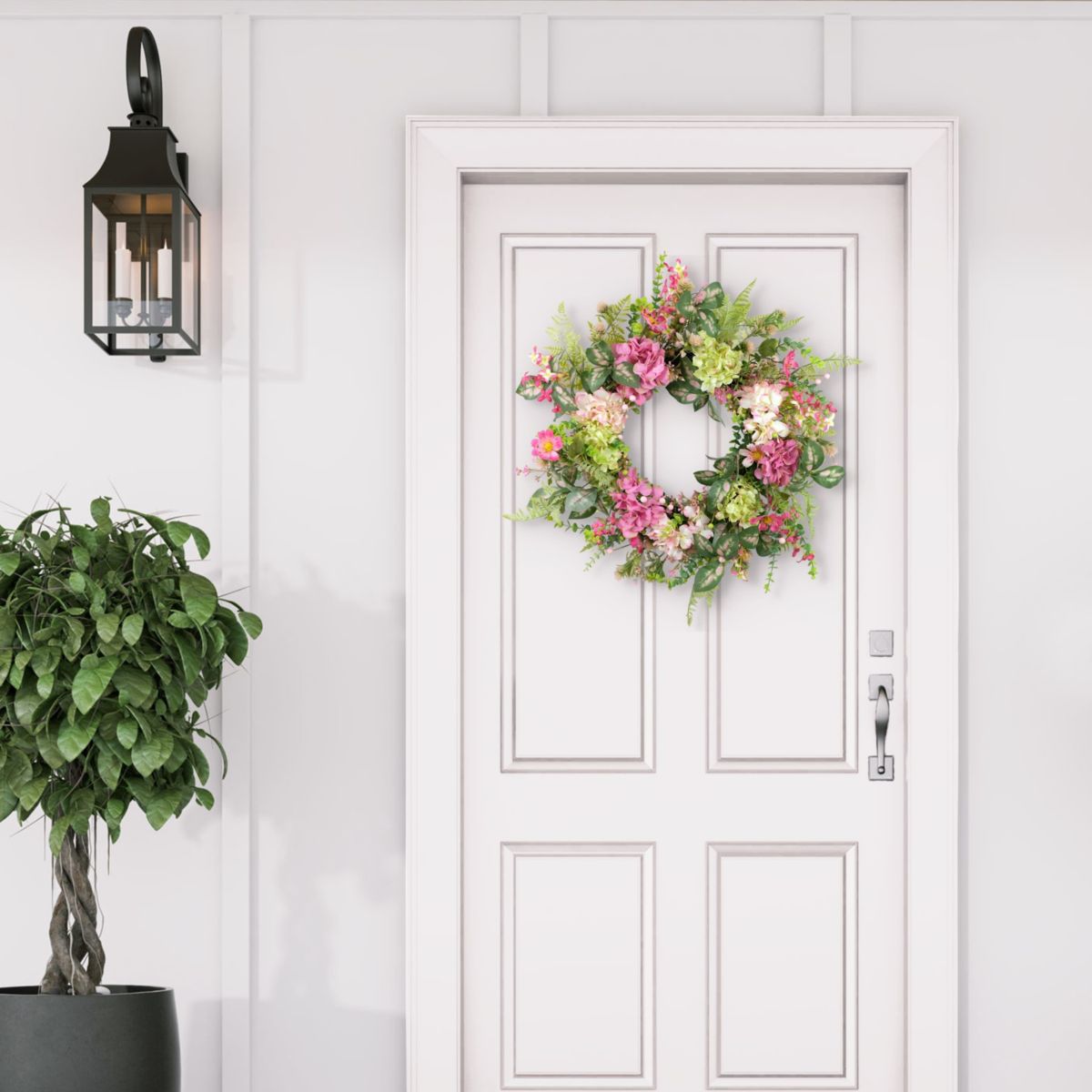 Puleo International 26-inch Artificial Hydrangea and Dogwood Floral Spring Wreath