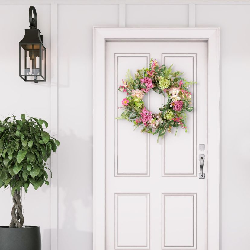 Puleo International 26-inch Artificial Hydrangea and Dogwood Floral Spring Wreath
