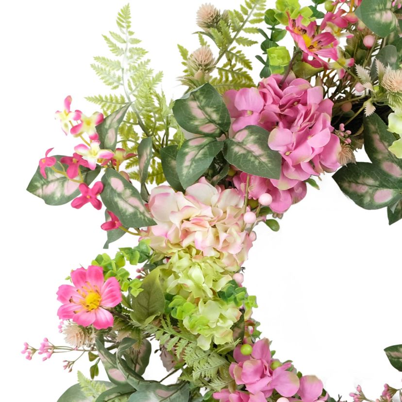 Puleo International 26-inch Artificial Hydrangea and Dogwood Floral Spring Wreath