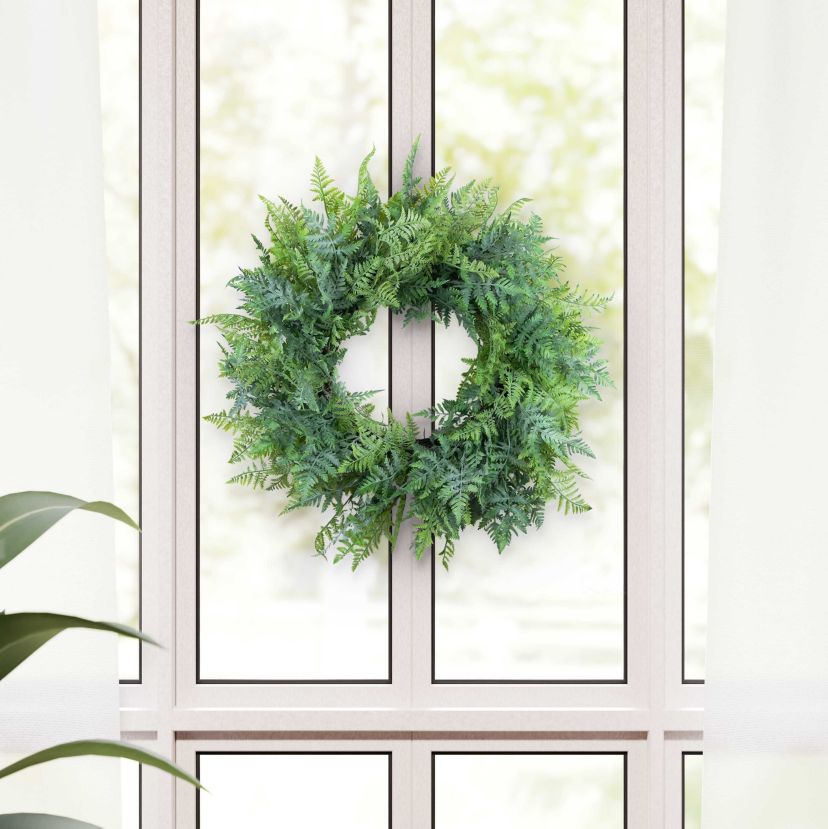 Puleo International 26-inch Artificial Fern Spring Wreath