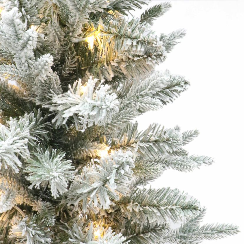 Puleo International Set of 3 Artificial Flocked Spruce Trees in 3, 4, and 5 with Burlap Base