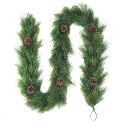 Puleo International 9' x 10" Garland Adorned with Pinecones, Green